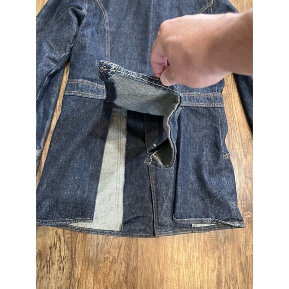 Vintage Levi's Orange Tab Long Split Tail Dark Denim Chore Jacket Men's Size M - Picture 15 of 15